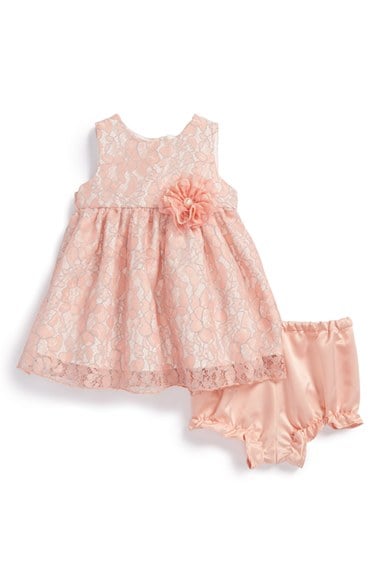 Pippa & Julie Sleeveless Lace Dress & Bloomers (Baby Girls) in Pink
