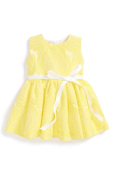 Halabaloo Rose Jacquard Dress (Baby Girls) in Yellow