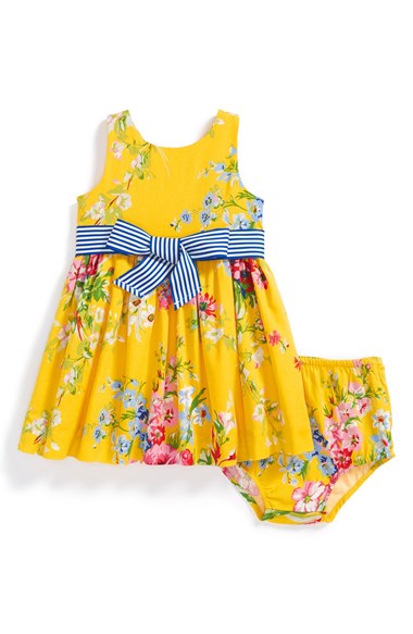 Ralph Lauren Floral Dress & Bloomers (Baby Girls) in Yellow Multi