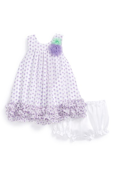 Pippa & Julie Floral Chiffon Sleeveless Dress (Baby Girls) in Lavendar