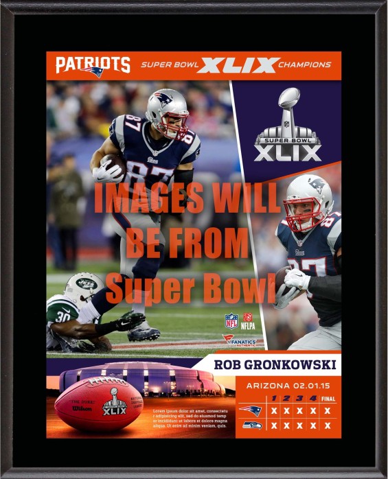 Rob Gronkowski New England Patriots Super Bowl XLIX Champions 10.5" X 13" Sublimated Plaque