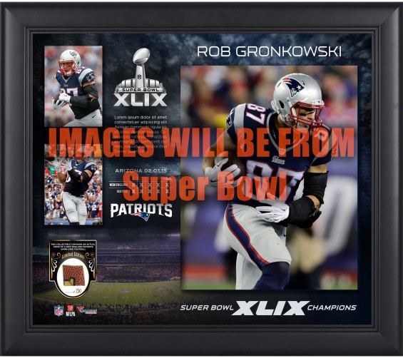 Rob Gronkowski New England Patriots Super Bowl XLIX Champions Framed 15" X 17" Collage With A Piece Of Game-Used Football - Limited Edition Of 250