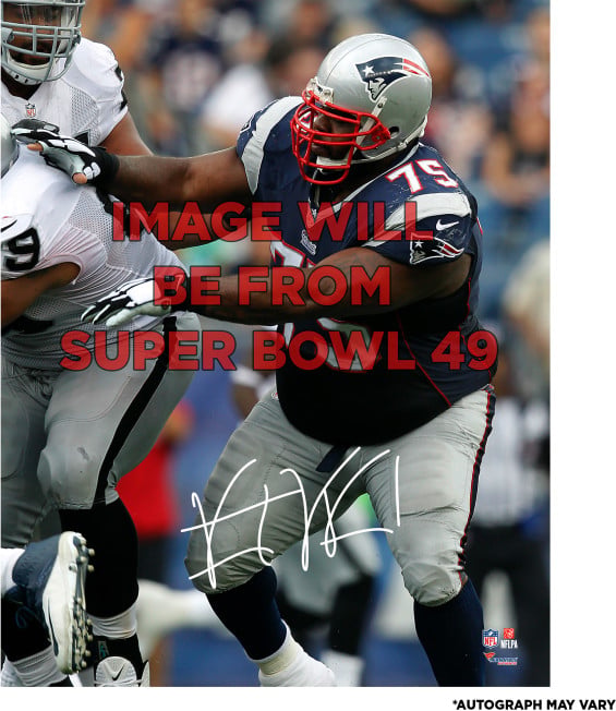 Vince Wilfork New England Patriots Autographed Super Bowl XLIX 8" X 10" Action Photograph