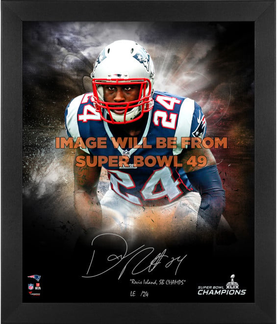 Darrelle Revis New England Patriots Framed Autographed 20'' X 24'' In Focus Photograph With Multiple Inscriptions - Limited Edition Of 24