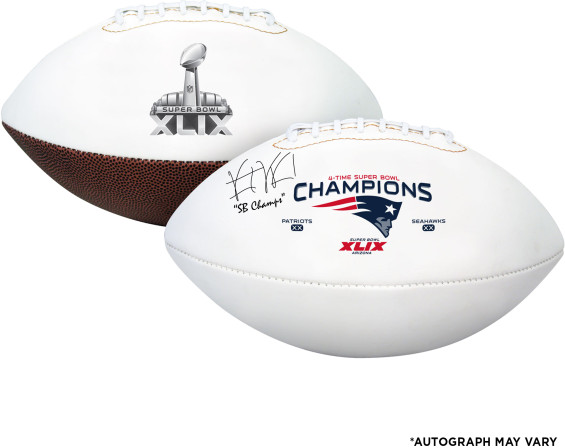 Vince Wilfork New England Patriots Autographed Super Bowl XLIX White Panel Football With SB Champs Inscription