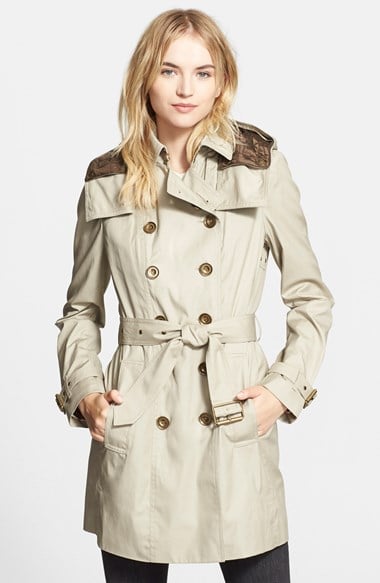 Burberry Brit 'Reymoore' Trench Coat with Detachable Hood & Liner in Taupe