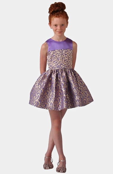 Alivia Simone 'Lily' Jacquard Dress (Little Girls & Big Girls) in Lilac