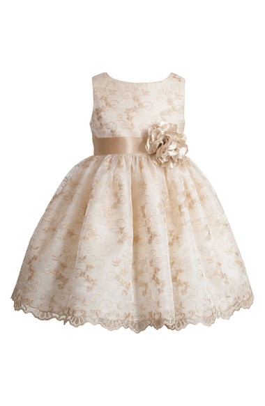 Kleinfeld Pink 'Leela' Sleeveless Dress (Baby Girls) in Ivory