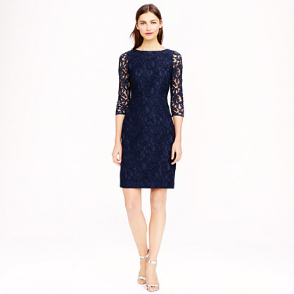 J.Crew NATALIA DRESS IN LEAVERS LACE item a9022 in Navy Blue