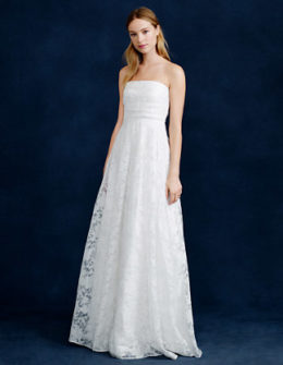 J.Crew GEORGIANA BURNOUT Strapless FLORAL ORGANZA Wedding GOWN item b7115 in Ivory