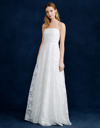J.Crew GEORGIANA BURNOUT Strapless FLORAL ORGANZA Wedding GOWN item b7115 in Ivory
