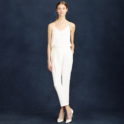 J.Crew CREPE DE CHINE JUMPSUIT item c1658 in Ivory