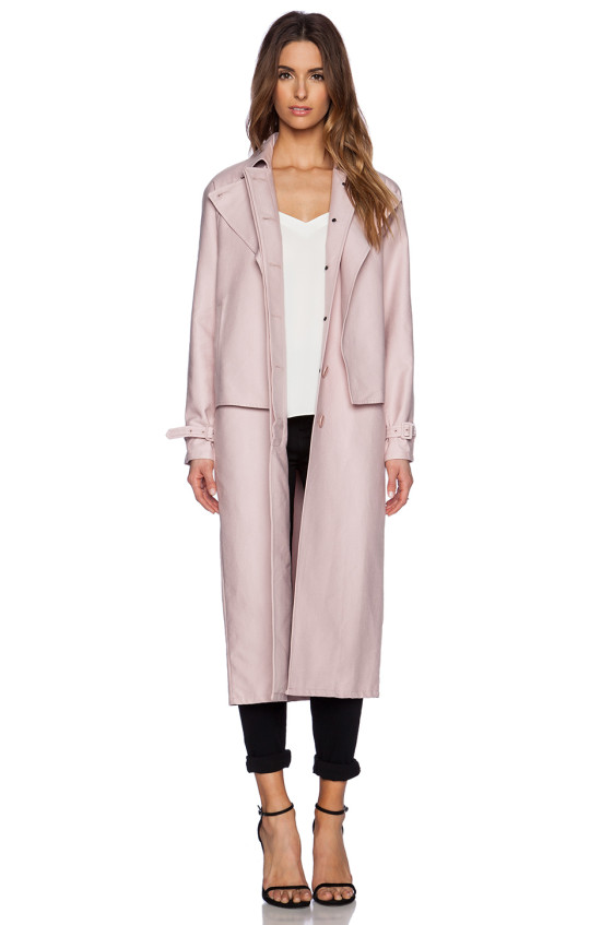 TRENCH COAT TIBI in Blush Pink