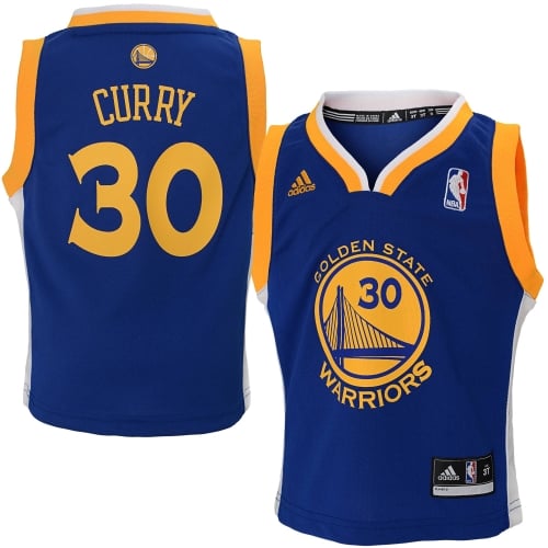 adidas Golden State Warriors Stephen Curry Toddler Replica Road Jersey - Royal Blue