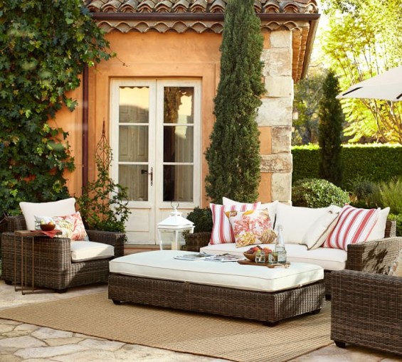 TORREY ALL-WEATHER WICKER SQUARE ARM SOFA - ESPRESSO