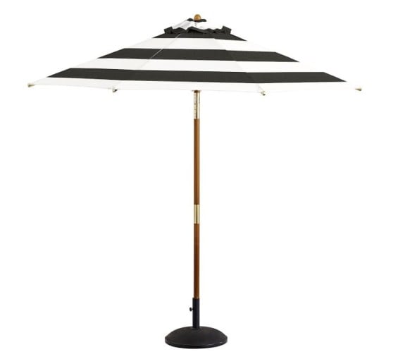 PREMIUM SUNBRELLA® ROUND UMBRELLA - STRIPED in Black and White online only