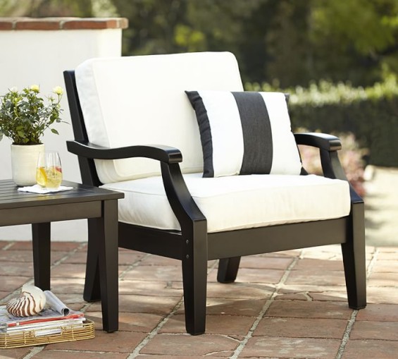 HAMPSTEAD PAINTED ARMCHAIR - BLACK. Pottery Barn