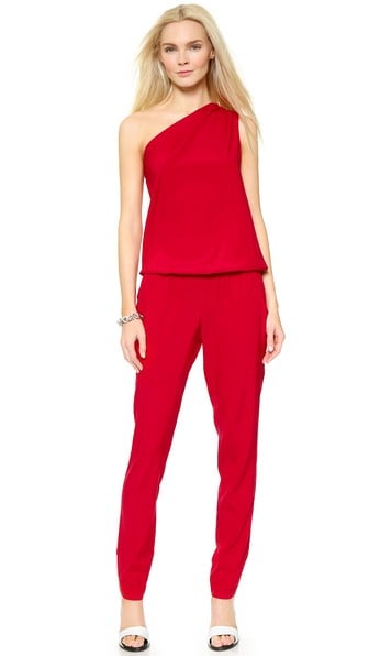 Ramy Brook Lulu One Shoulder Jumpsuit in Siren Red