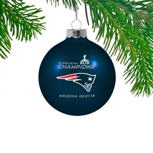 New England Patriots Super Bowl XLIX Champions Small Holiday Ornament