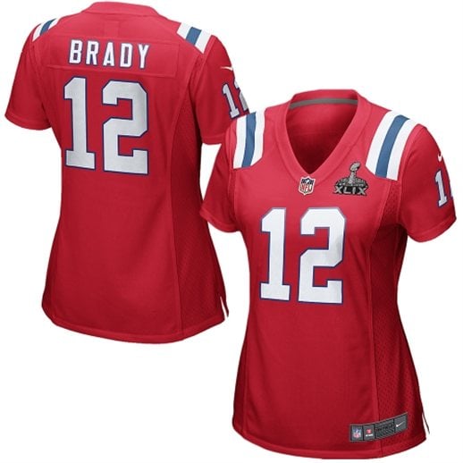 New England Patriots Women's Tom Brady Nike Red Super Bowl XLIX Game Jersey