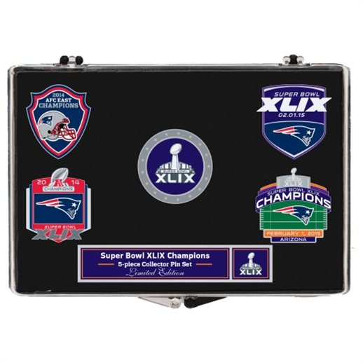 WinCraft New England Patriots Super Bowl XLIX Champions Pin Set