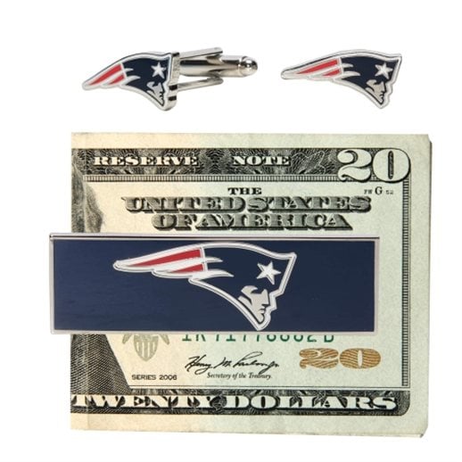New England Patriots Cuff Links and Money Clip