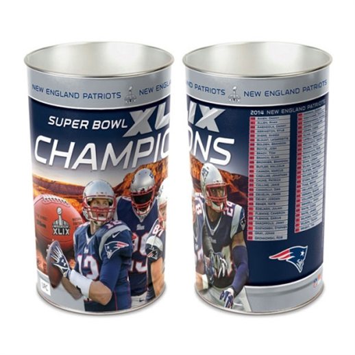 WinCraft New England Patriots Super Bowl XLIX Champions Players Wastebasket