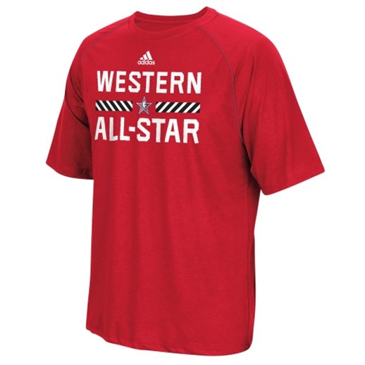 adidas 2015 NBA All Star Game Western Conference Red On Court Practice ClimaLITE T-Shirt