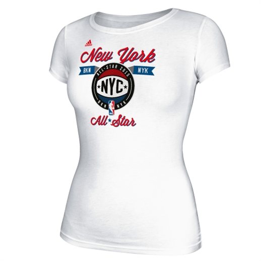 adidas NBA Women's White All-Star The Ball Drops T-Shirt