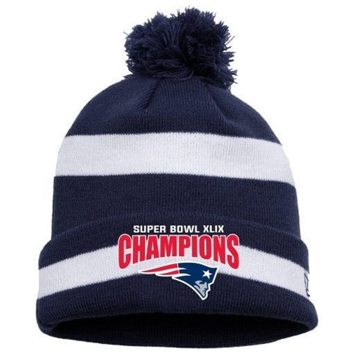 New Era New England Patriots Navy Blue/White Super Bowl XLIX Champions Two-Tone Knit Hat