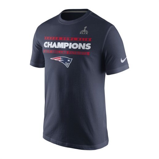 Nike New England Patriots Navy Blue Super Bowl XLIX Champions Celebration T-Shirt