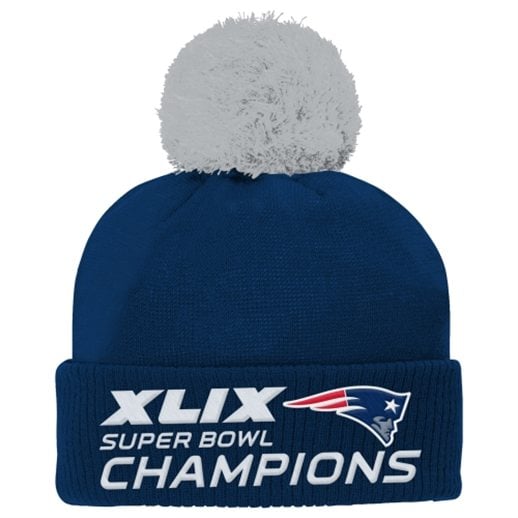 New England Patriots Youth Navy Blue Super Bowl XLIX Champions Cuffed Knit Hat
