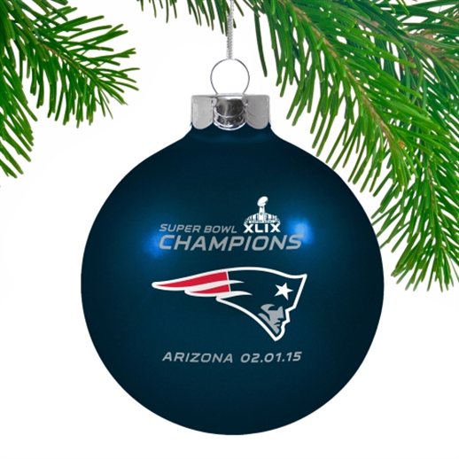 New England Patriots Super Bowl XLIX Champions Large Holiday Ornament
