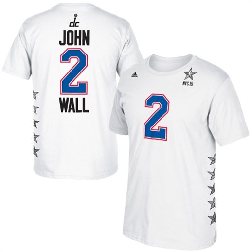adidas John Wall Washington Wizards White 2015 NBA All-Star Name & Number T-Shirt