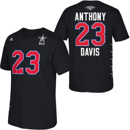 adidas #23 Anthony Davis New Orleans Pelicans Black 2015 NBA All-Star Name & Number T-Shirt
