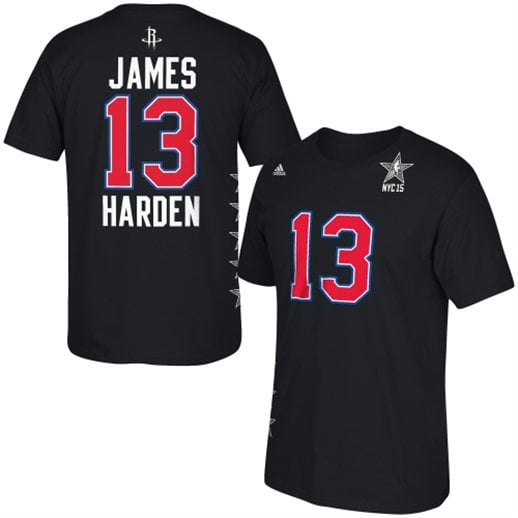 adidas James Harden Houston Rockets Black 2015 NBA All-Star Name & Number T-Shirt