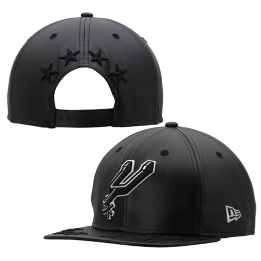 New Era San Antonio Spurs Black 2015 All-Star Game Leather Star'd 9FIFTY Adjustable Hat