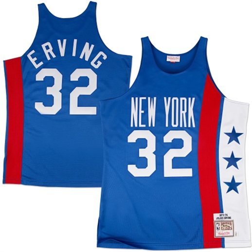 Mitchell & Ness Julius Erving New York Nets Royal Blue 1975 Authentic Basketball Jersey