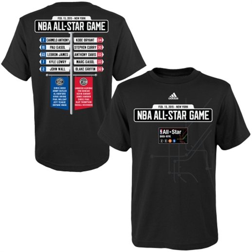 adidas Youth NBA Black 2015 All-Star Dueling Roster T-Shirt