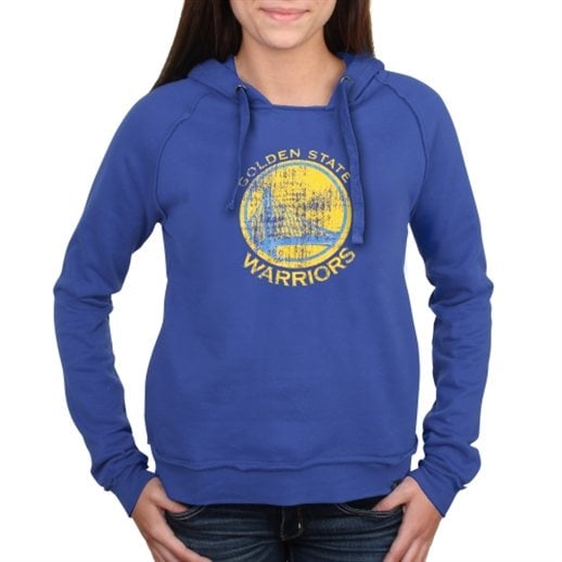 New Era Golden State Warriors Women's Royal Blue Core Team Glitter Logo Pullover Hoodie