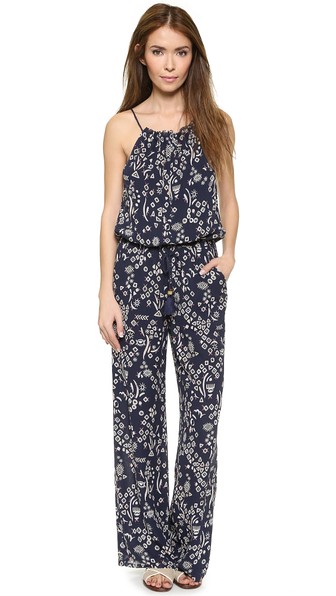 Tory Burch Atelier Jumpsuit in Tory Navy Atelier Print 