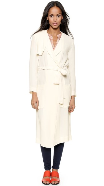 Twelfth St. by Cynthia Vincent Maxi Trench Coat in IvoryTwelfth St. by Cynthia Vincent Maxi Trench Coat in Ivory