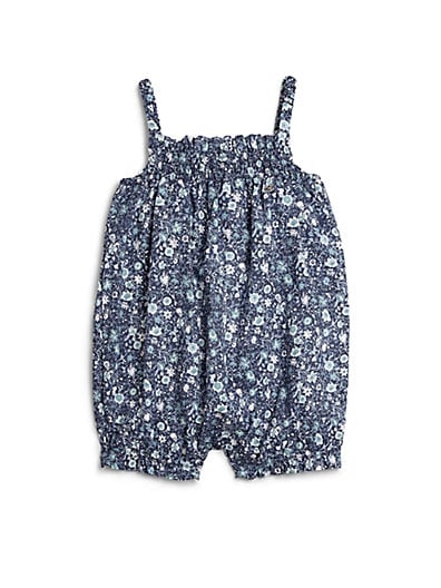 Gucci Infant's Blueberry Floral Print Coverall in Blue and White
