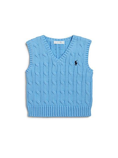 Ralph Lauren Infant's Cable-Knit Sweater Vest in Chatham Blue