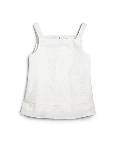Chloé Toddler's & Little Girl's Eyelet Tank Top 0400086702160 in Off White