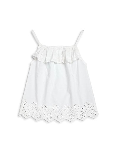 Elizabeth Hurley Beach Toddler's & Little Girl's Elodie Eyelet Cotton Top 0407437721926 in White