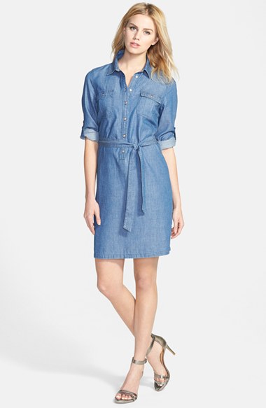 Vineyard Vines Chambray Shirtdress in Nautical Navy