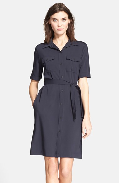 Theory 'Stenna' Short Sleeve Shirtdress in Black