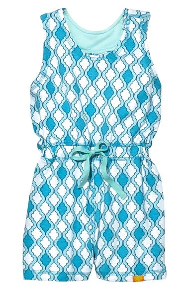 MASALABABY 'Jiva' Medallion Print Organic Cotton Romper (Toddler Girls & Little Girls) in Turquoise