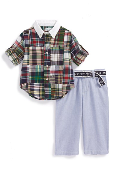 Ralph Lauren Plaid Shirt & Pants (Baby Boys)